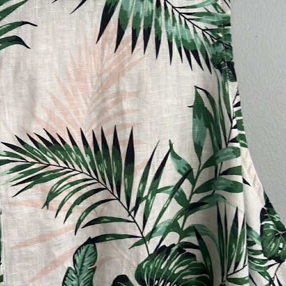 C & C California Women’s 2X 100% Linen sleeveless palm tree tropical dress - Picture 6 of 13
